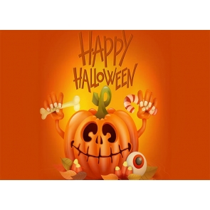 Cartoon Pumpkin Theme Halloween Party Photography Backdrop