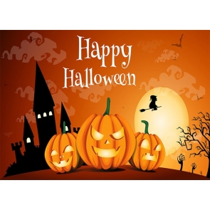 Cartoon Pattern Pumpkin Theme Happy Halloween Backdrop Party Background