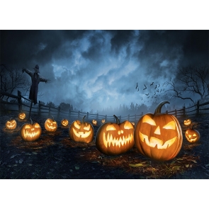 Scary Pattern Pumpkin Theme Halloween Backdrop Party Background