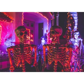Scary Skeleton Halloween Backdrop Stage Studio Party Background