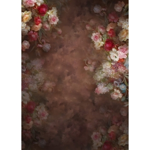 Abstract Texture Printing Flowers Portrait Backdrop Photography Background