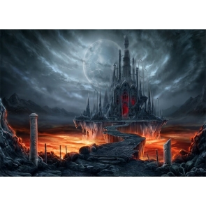 Dark Black Castle Background For Party Photography Backdrop