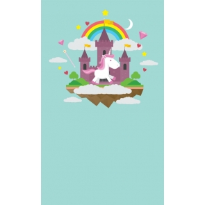 Rainbow Castle Photo Background Unicorn Backdrop For Baby