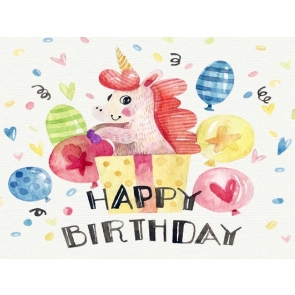 Attractive Fashion Unicorn Backdrop Baby Birthday Party Background 