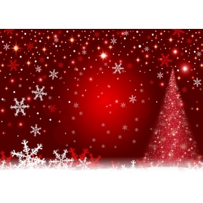 Red Snowflake Background Merry Christmas Photo Backdrop Stage Decoration Prop