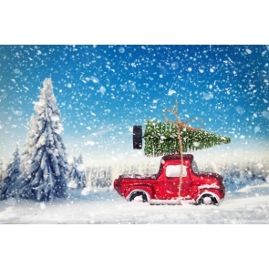 Snowflake Car Handling Christmas Tree Photo Booth Photography Background Decoration Prop Christmas Backdrop