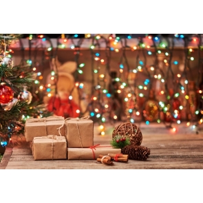 Christmas Light Gift box Background Decoration Prop Christmas Photo Booth Backdrop