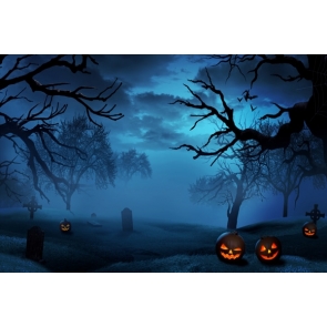 Scary Cemetery Forest Halloween Party Backdrop Stage Background Decoration Prop