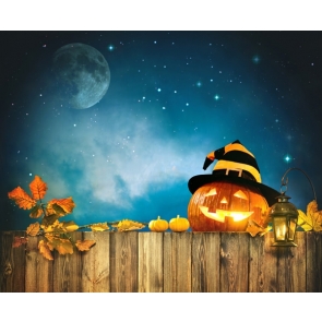 Under The Moon Pumpkin Theme Halloween Party Backdrop Stage Background Decoration Prop