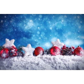 Snow Five Pointed Star Christmas Banner Backdrop Photo Booth Photography Background Decoration Prop