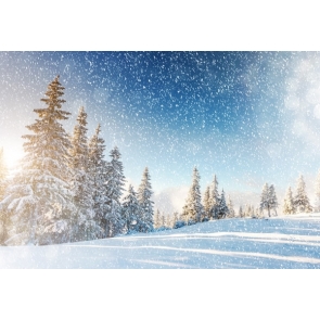 Winter Forest Snowflake Wonderland Christmas Backdrop Stage  Photography Background Decoration Prop