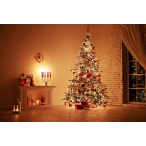 Gold Candlelight Decoration Christmas Tree Christmas Backdrop Photography Background