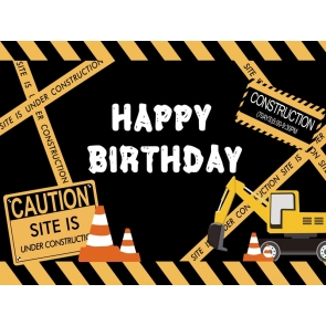 Construction Theme Boy Happy Birthday Backdrop Cake Table Decorations Background Prop