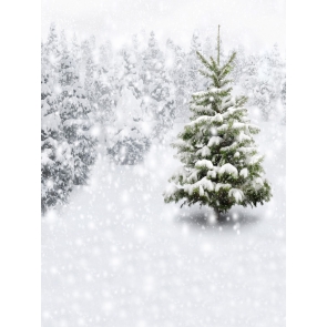 Snowflake Christmas Tree Backdrop Photo Booth Stage Photography Background Decoration Prop