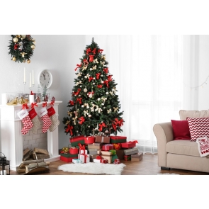 Christmas Tree Backdrop Photo Booth Stage Photography Background Decoration Prop