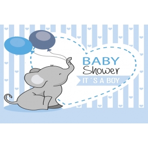 Baby Boy Shower Party Elephant  Backdrop Photography Background Decoration Prop