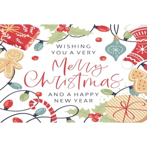 Happy New Year Merry Christmas Backdrop Photography Background Decoration Prop