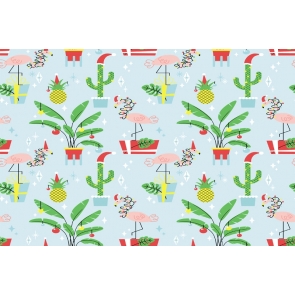 Cartoons Flamingo Cactus Baby Shower Christmas Photo Backdrop Photography Background Decoration Prop