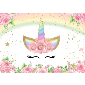 Baby Shower Kid Happy Birthday Rainbow Unicorn Backdrop Studio Photography Background Decoration Prop