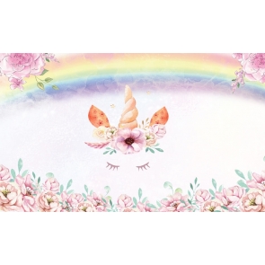 Rainbow Unicorn Photo Birthday Backdrop Baby Shower Photography Background Decoration Prop