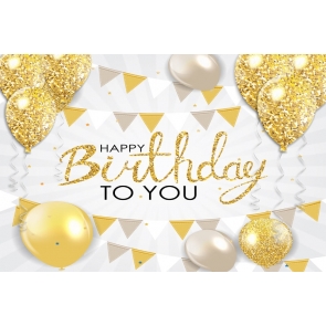 Gold Balloons Happy Birthday Party Studio Photographic Photo Prop Background