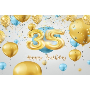 Happy 35th Birthday Party Balloons Backdrop Background for Photography