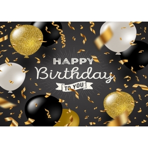 Happy Birthday to You Balloons Birthday Party Black Backgroud Drop Studios Backdrops