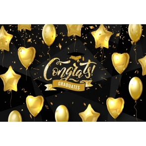 Gold Balloons Stars Hearts Graduation Party for Graduates Photography Backgrounds and Props