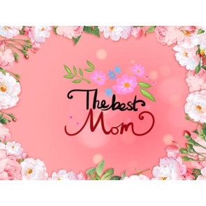 Fresh Flowers Around Retro Mother's Day Backdrop Photo Booth Photography Background