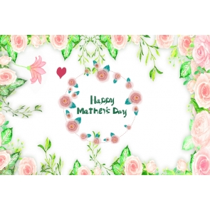Fresh Flowers Around Happy Mother's Day Photo Booth Backdrop