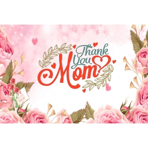 Retro Pink Photo Booth Photography Background Mother's Day Backdrop