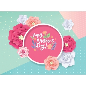 Fresh Flowers Frame Retro Mother's Day Backdrop Photo Booth Photography Background