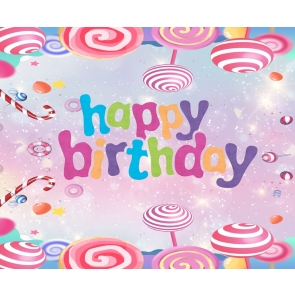 Sweet Candyland Lollipop Backdrop Children Happy Birthday Party Photography Background
