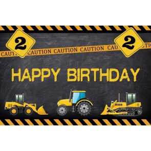 Builder Dump Trucks Boy Happy Birthday Party Backdrop Cake Table Background Decoration Prop