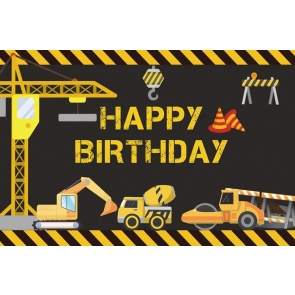  Dump Truck Construction Theme Kid Boy Happy Birthday Backdrop Cake Smash Decoration Prop