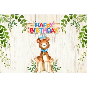 Safari Little Bear Theme Children Happy Birthday Party Photography Background Decorations Prop