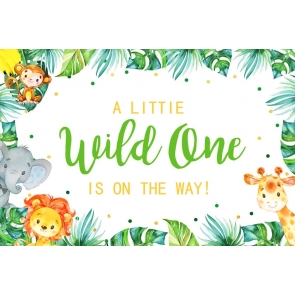 A Little Wild One Is On The Way Children 1st Happy Birthday Party Backdrop Decorations Prop