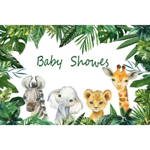 Cute Cartoon Wild Safari Backdrop Baby Shower Photography Background Decoration Prop