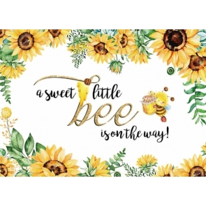 A Sweet Little Bee Is On Theway Sunflower Baby Shower Children Happy Birthday Backdrop Photography Background Decoration Prop