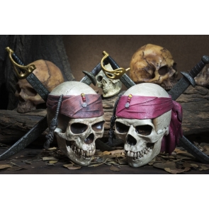 Unique Pirate Skeleton Skull Halloween Party Backdrop Decoration Prop