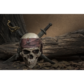 Terrifying Pirate Skeleton Skull Halloween Party Backdrop Stage Photography Background Decoration Prop