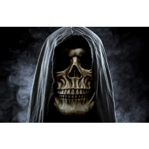 Terrifying Dark Skeleton Skull Background Halloween Party Backdrop Decoration Prop