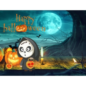 Under The Moon Ghost Pumpkin Halloween Party Backdrop Decoration Prop