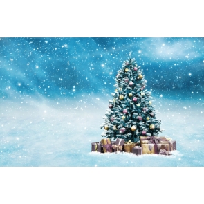 Snowflakes Flying Christmas Tree Backdrop Party Stage Photography Background