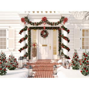 Villa Door Entrance Christmas Party Backdrop Photo Booth Stage Photography Background