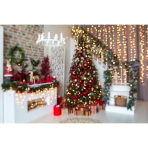 Blurred Christmas Tree Backdrop Party Stage Photography Background 10ft x10ft 10ft x20ft 