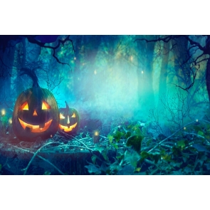 Horrible Forest Pumpkin Halloween Party Backdrop Photography Background