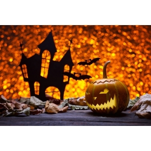 Castle Pumpkin Lantern Halloween Theme Photography Backdrop