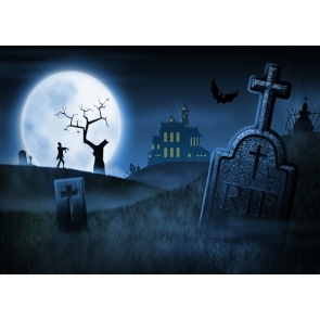 Scary Night Castle Cemetery Corpse Halloween Party Decoration Backdrops