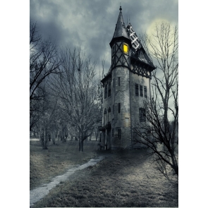 Scary Night Ghost Castle Halloween Party Photographic Backdrops